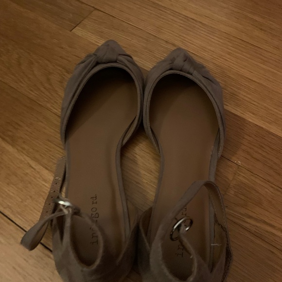 Brown suede flats with ankle strap. NEVER WORN!! - Picture 4 of 4